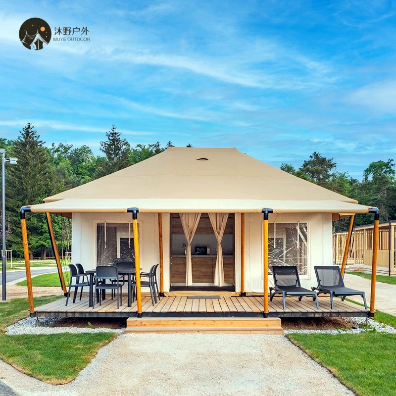 沐野户外钢结构防蚊虫露营帐篷酒店大型景区营地工厂遮阳景区专用
