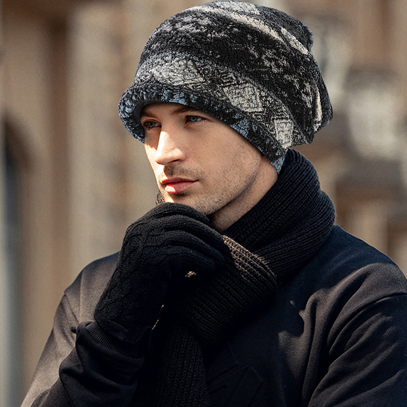 新款帽子男款冬季加绒保暖防风针织韩版百搭户外防寒堆堆冷帽女
